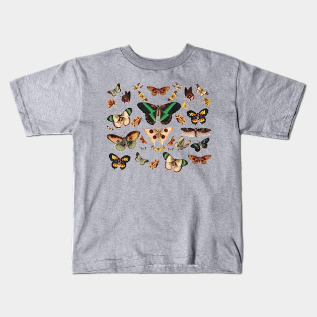 Moths Cottagecore Countrycore Goblincore Butterflies Kids T-Shirt by Core Aesthetics